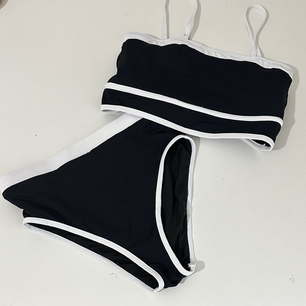 Yonique Black and White Swimwear